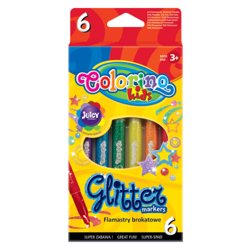 Flamastry brokatowe 6 kolorów